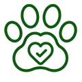Natural dog paw care icon for pet wellness products