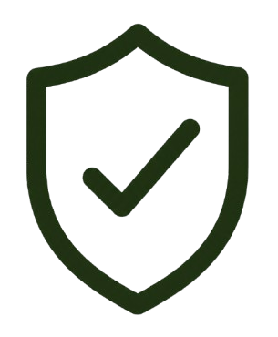 Shield icon with checkmark representing trusted natural pet care